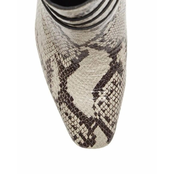 Vince Camuto Sestina Snakeskin Embossed Ankle Booties Wrap Around Harness Sz 8 M - Picture 9 of 16